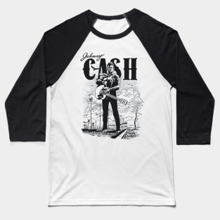 Johnny Cash Retro Style Baseball T-Shirt